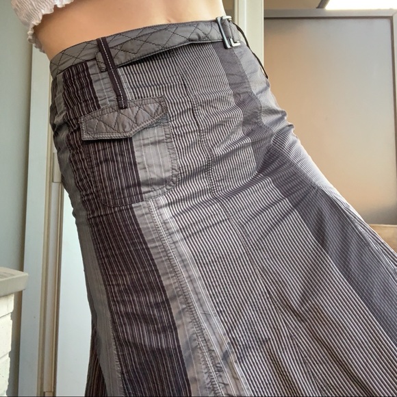 Vintage Pinstripe Patchwork Midi Skirt - Picture 4 of 4